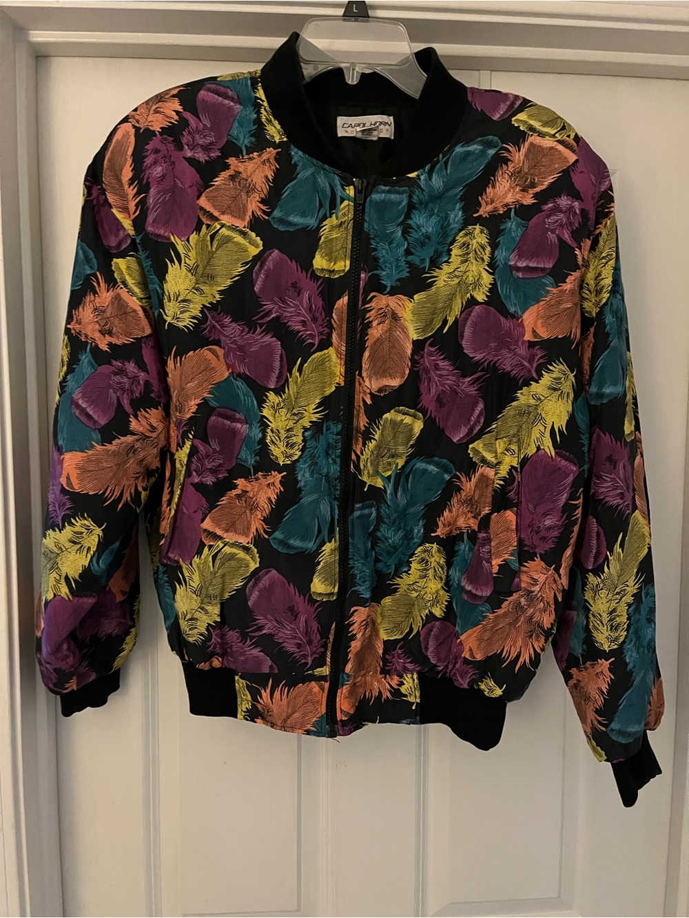 Carol Horn Workshop Silk Feather Bomber Jacket – Size M